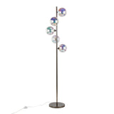 Bubbles - Metal Floor Lamp - Black Chrome Metal, Iridescent Glass Sconces