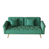 Luxurious Velvet Sofa Bed With Nail Head Trim And Matching Pillow