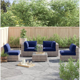 Wicker Seating Group Set With Table And Cushions