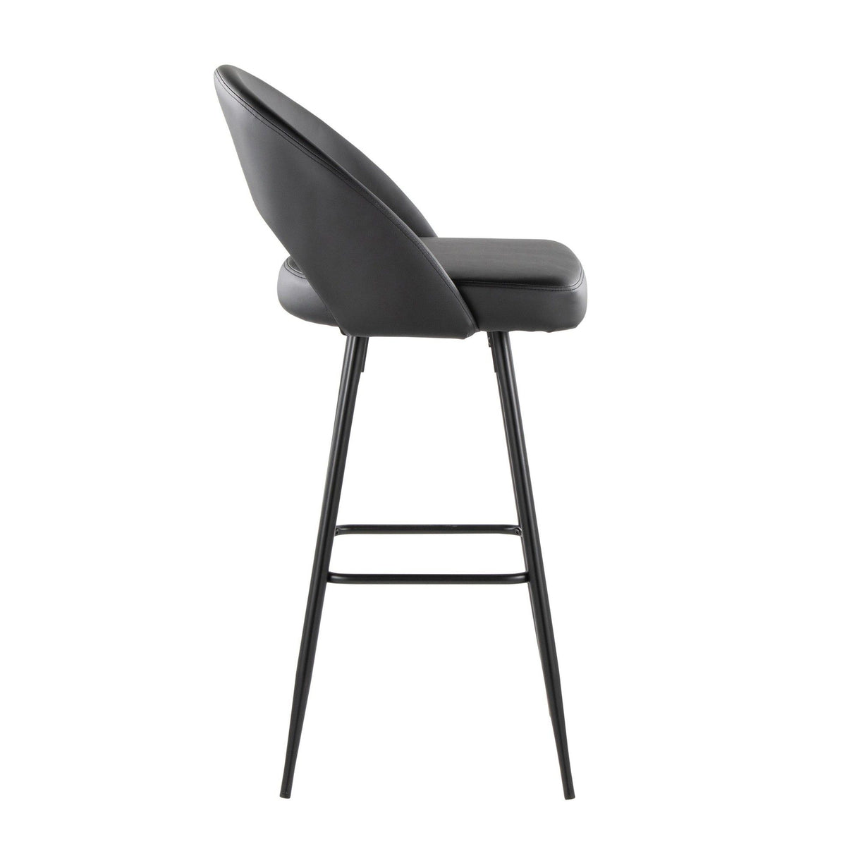 Renee - Upholstered Fixed-Height Barstool (Set of 2) - Black Base