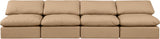 Indulge - Faux Leather 4 Piece Modular Armless Sofa - Tan