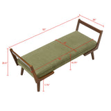 Mid-Century Bench With Wood Legs