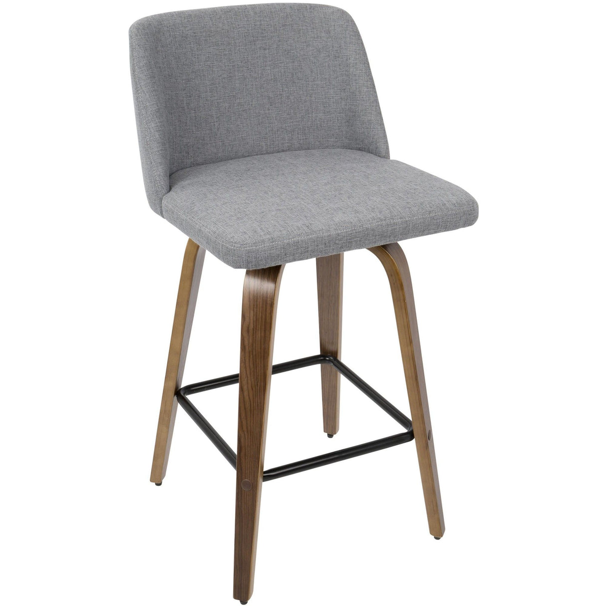 Tintori - Counter Stool (Set of 2) - Walnut And Gray Fabric