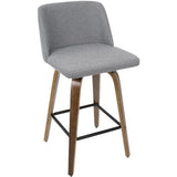 Tintori - Counter Stool (Set of 2) - Walnut And Gray Fabric