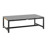 Crown - Aluminum And Teak Wood Outdoor Coffee Table - Black