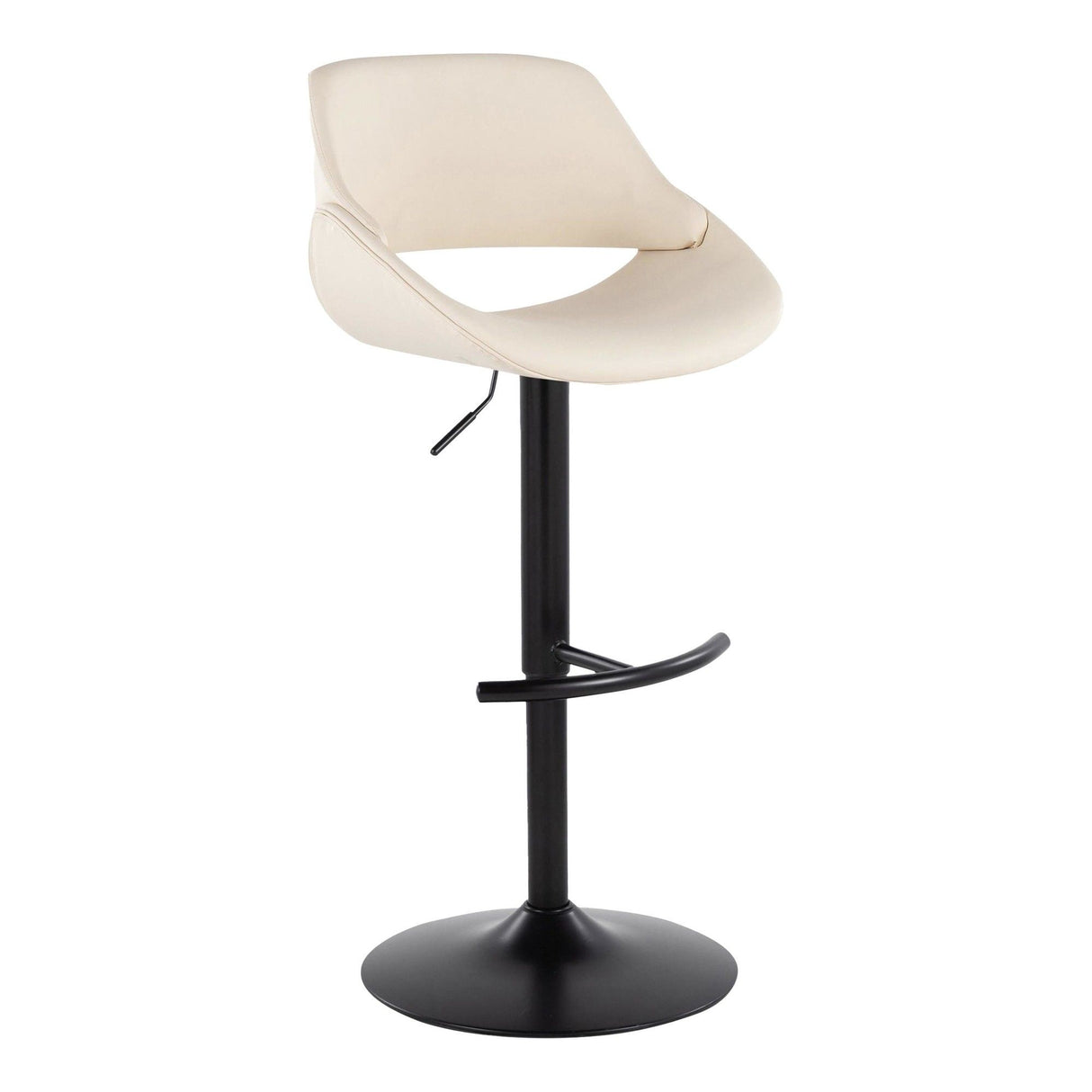 Fabrizzi - Adjustable Barstool With Rounded T Footrest (Set of 2) - Black Metal