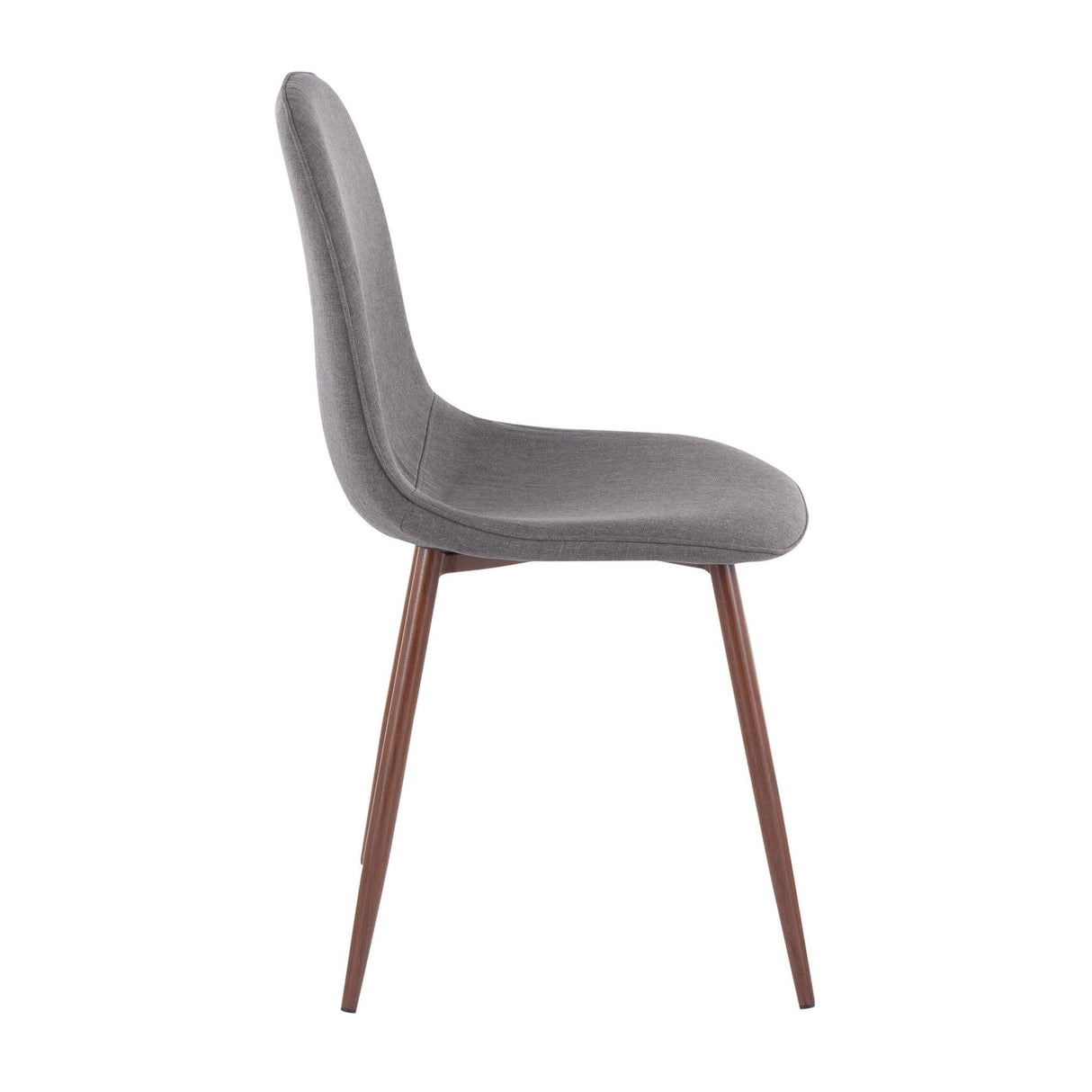 Pebble - Contemporary Chair (Set of 2) - Walnut Metal And Charcoal Fabric
