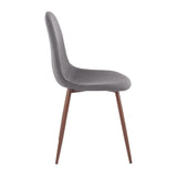 Pebble - Contemporary Chair (Set of 2) - Walnut Metal And Charcoal Fabric