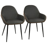 Clubhouse - Dining Chair - Black With Gray Vintage Faux Leather (Set of 2)