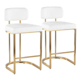 Demi - Fixed-Height Barstool (Set of 2) - Gold Metal Base