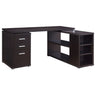 Transitional L Shape Computer Desk With Multiple Storage And Built In File Cabinet