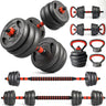Adjustable Dumbbell Set, 4 In 1 Convertible Weights