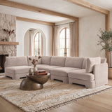Hammond - Velvet Performance Fabric Upholstered 5 Piece L-Shaped Sectional