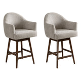 Jaxon - Brown Solid Wood Upholstered 26" Counter Height Swivel Barstool