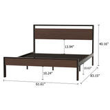 Ceres - Metal Bed With Wood Headboard & Footboard