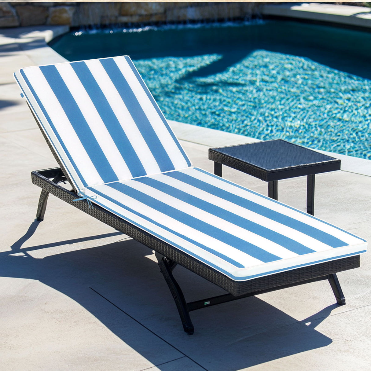 2 Pieces Set Outdoor Lounge Chair Cushion Replacement Patio Furniture Seat