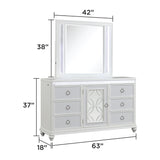 Abigale - 6 Drawer Dresser With LED (Includes Dresser Only, Mirror Not Included) - White