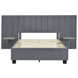 Upholstered Platform Bed With Big Headboard