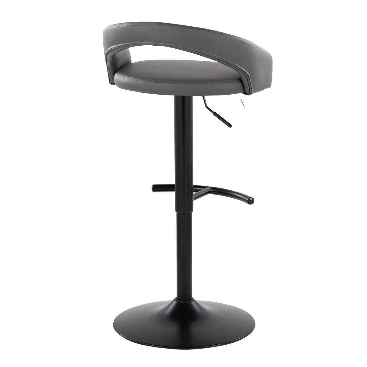 Grotto - Upholstered Adjustable Barstool - Black Metal Base