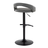 Grotto - Upholstered Adjustable Barstool - Black Metal Base