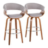 Vintage Mod - 30" Fixed-Height Barstool (Set of 2) - Chrome Footrest