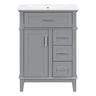 Modern Bathroom Vanity With Sink, Flip Drawer & 3 Drawers, Soft Close Hinges, Adjustable Shelf