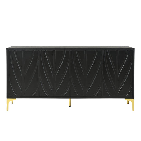 Modern Sideboard Buffet Cabinet With Handleless Press To Open Design With 4 Doors