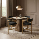 Aurum - Vegan Leather Upholstered Counter Stool With Brushed Brass Base