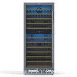 23 in. Dual Zone, Full Glass Door, Wine Cooler Refrigerator, Freestanding or Built-In Unit, 9.7 cu ft. KM-CW92DZ-SS.