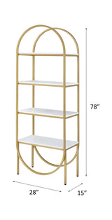 Lightmane - Bookshelf - White High Gloss & Gold