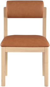 Roundhill - Faux Leather Dining Chair (Set of 2) - Natural Frame