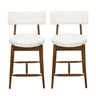 Mid Century Modern Counter Stools, Fabric Upholstered Chairs