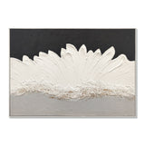 Framed Abstract Wall Art & Thick Textured Canvas Painting With & Accents, Decor For Living Room - Black White