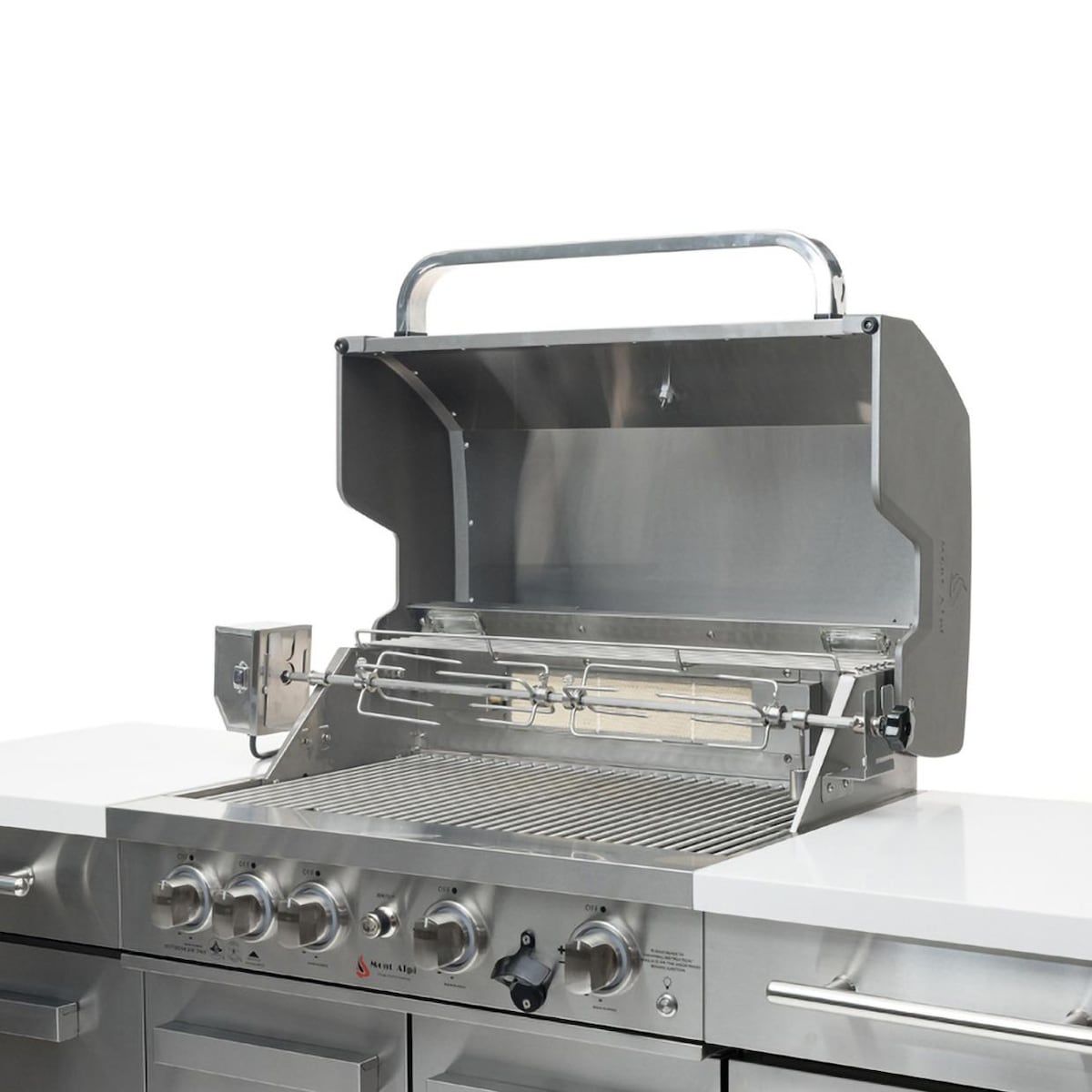 Mont Alpi Compact Series 6 Ft Propane Outdoor Kitchen Island w/ Fridge in Stainless Steel- MA-957FCRS