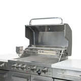 Mont Alpi Compact Series 6 Ft Propane Outdoor Kitchen Island w/ Fridge in Stainless Steel- MA-957FCRS