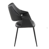 Curvo - High Back Upholstered Chair (Set of 2) - Black Metal Legs