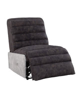 Okzuil - Power Motion Recliner - Two Tone Gray Top Grain Leather & Aluminum