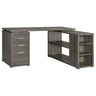 Tona - L-Shape Computer Desk With 3 Drawers And 5 Shelves