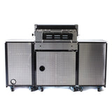 Mont Alpi Compact Series 6 Ft Natural Gas Outdoor Kitchen Island w/ Fridge in Black Stainless Steel - MA-957FC