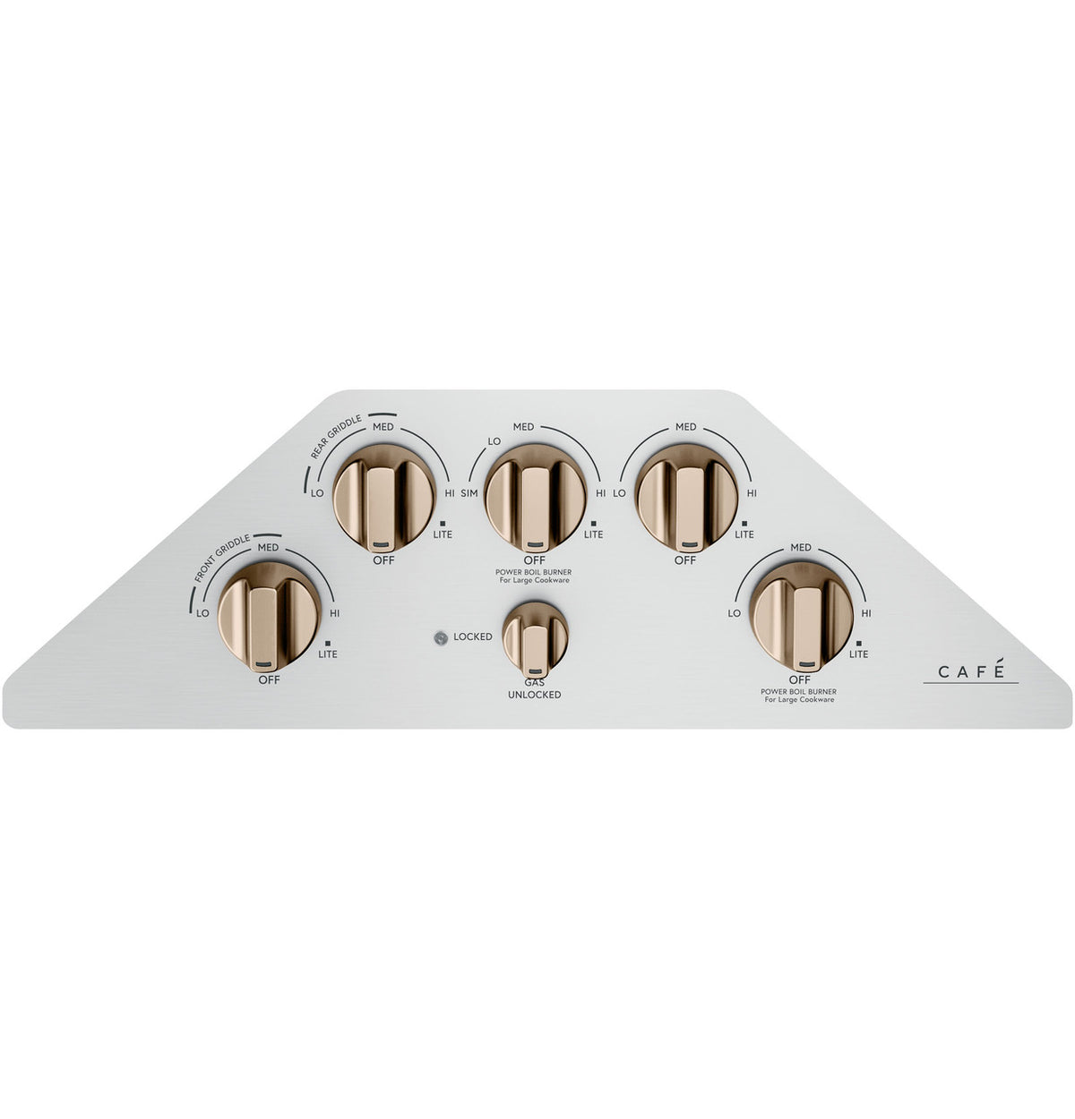 Café CGP95363MS2 36 inch gas cooktop angled view