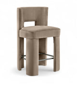 Zuno - Velvet Performance Fabric Upholstered Counter Stool (Set of 2)