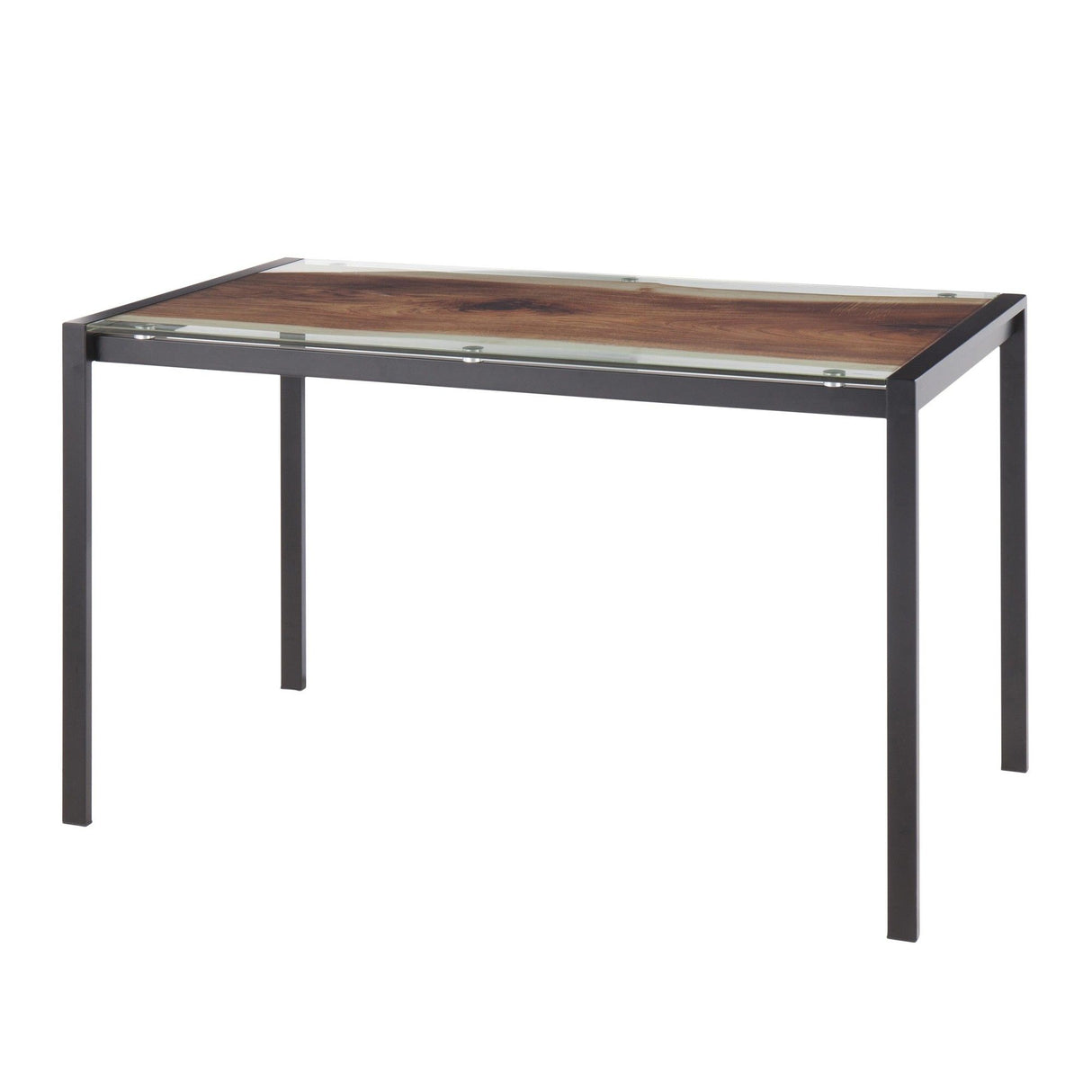 Live Edge - Contemporary Table - Printed Glass Top