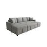 Sectional Sofa Convertible Pull-Out Bed With Storage Ottoman & USB Ports