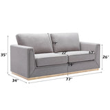 Valin - 3 Piece Living Room Set Meeting Room And Small Apartment Sofa Loveseat Chair - Gray