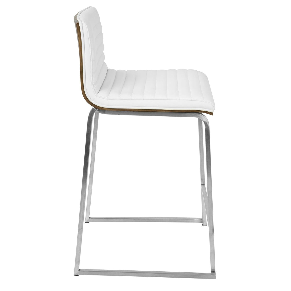 Mara - Contemporary Counter Stool (Set of 2) - Brushed Steel Frame