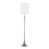 Marla - Metal Floor Lamp - Cast Iron, Clear Crystal, White Linen