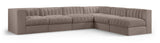Rummi - Velvet Performance Fabric Upholstered 6 Piece Modular Sectional