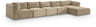 Shaggy - Fabric 5 Piece Modular Sectional With Chaise