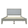 Mid Century Modern Platform Bed With Upholstered Headboard