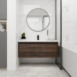 Floating Bathroom Vanity With Resin Sink And Soft Close Doors
